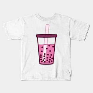 Strawberry Boba Kids T-Shirt